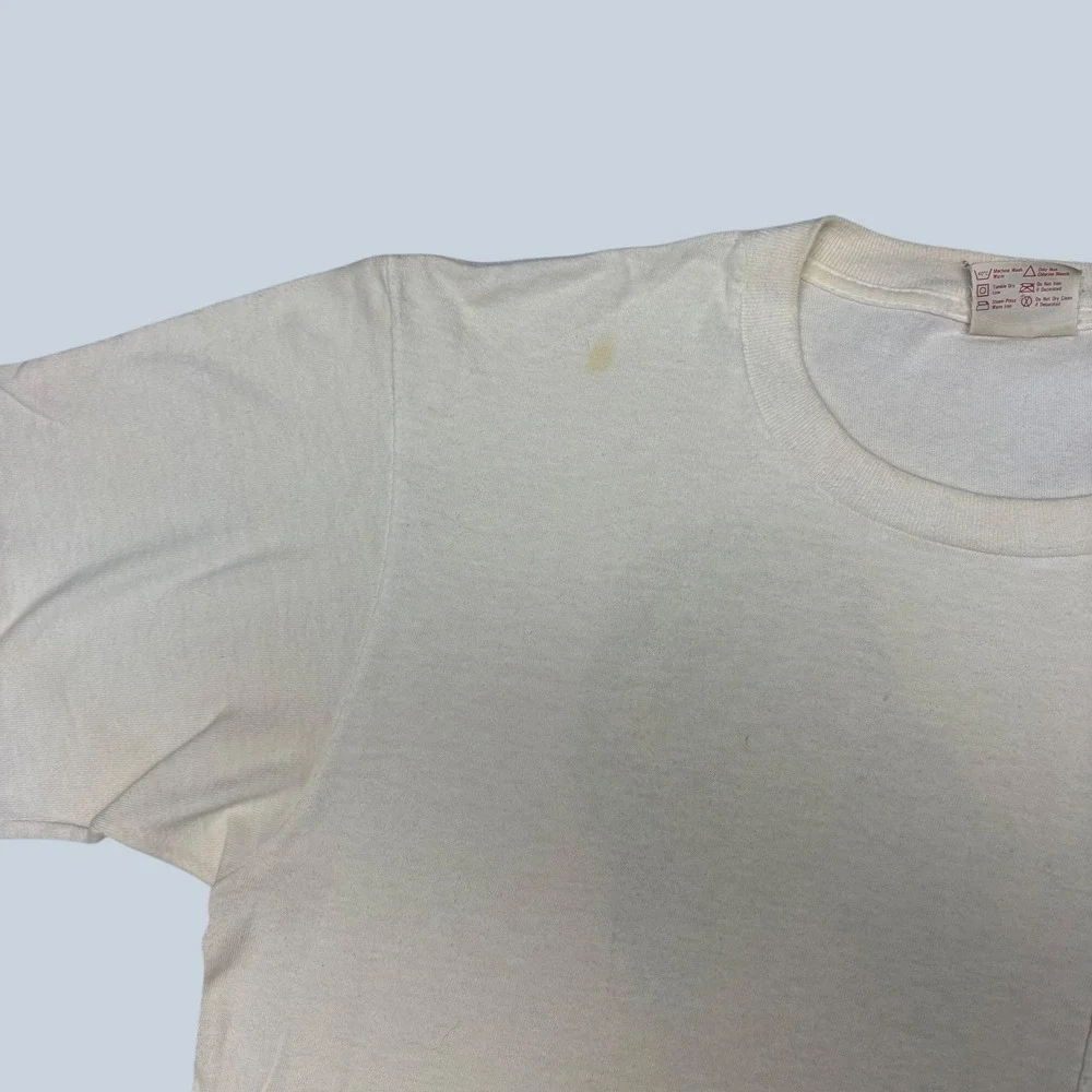 Vintage Banana Republic Travel Safari Lion Pocket T-Shirt Mens Large Cream USA